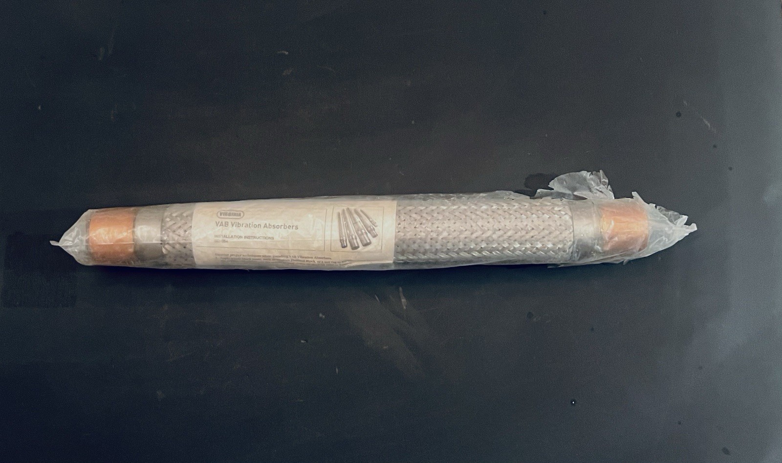 Virginia Kmp Vab11ss Vibration Absorber, L 14 3/4 In, 1 3/8 In Sweat, SS Braid
