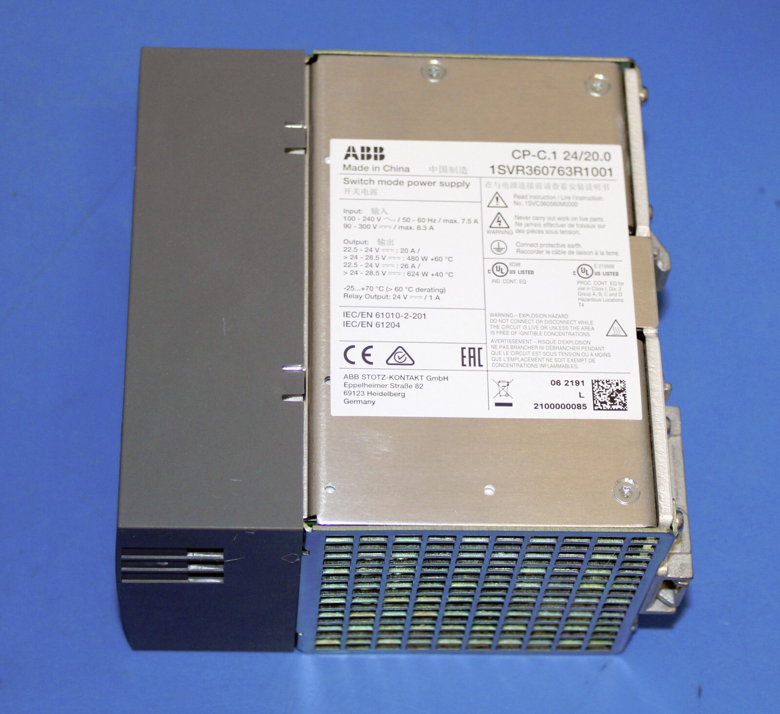 New ABB CP-C.1 24/20.0 Power Supply 1SVR360763R1001