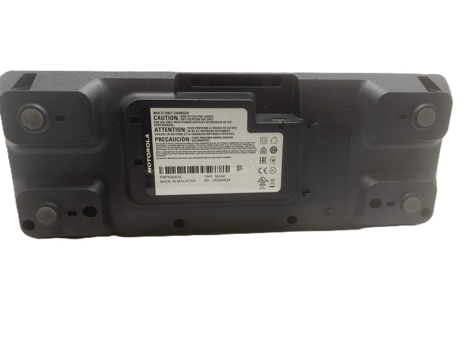 Motorola PMPN4283A Impres 2 6-Bay Charger W/ Display Module No AC Adapter