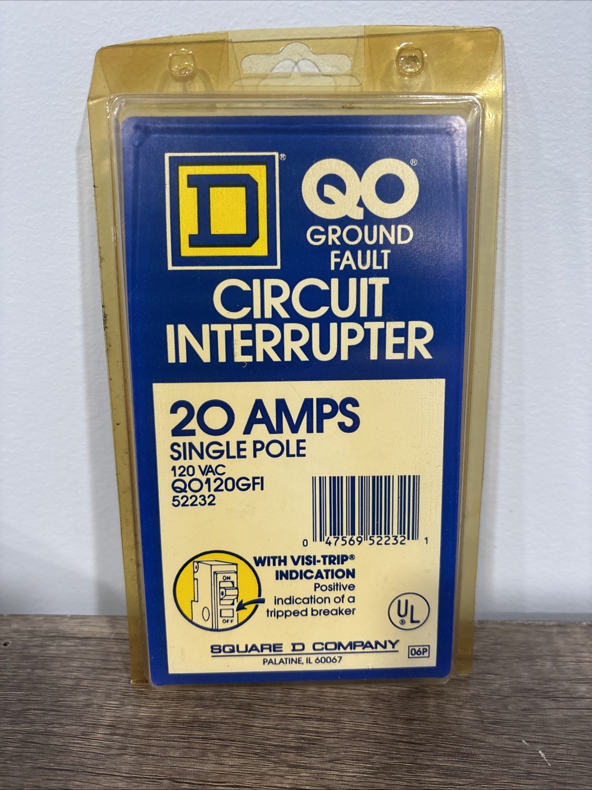 SQUARE D QO120GFI GFI 20 A CIRCUIT INTERRUPTER NOS New Old Stock