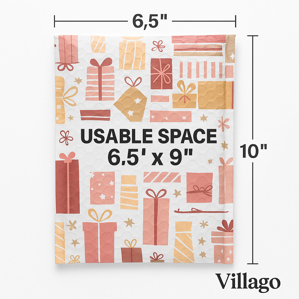 Christmas Gift Poly Bubble Mailers 6.5×10 Self-Seal Padded Envelopes | Villago