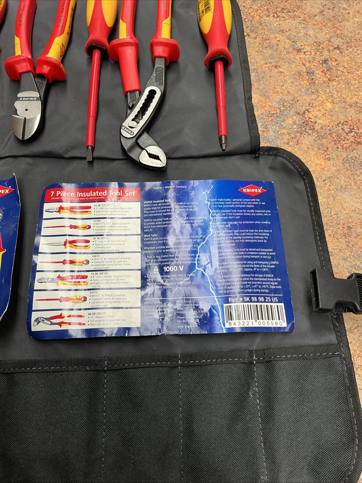 Knipex 1000-Volt Insulatted Tool Set (7-Piece) Used