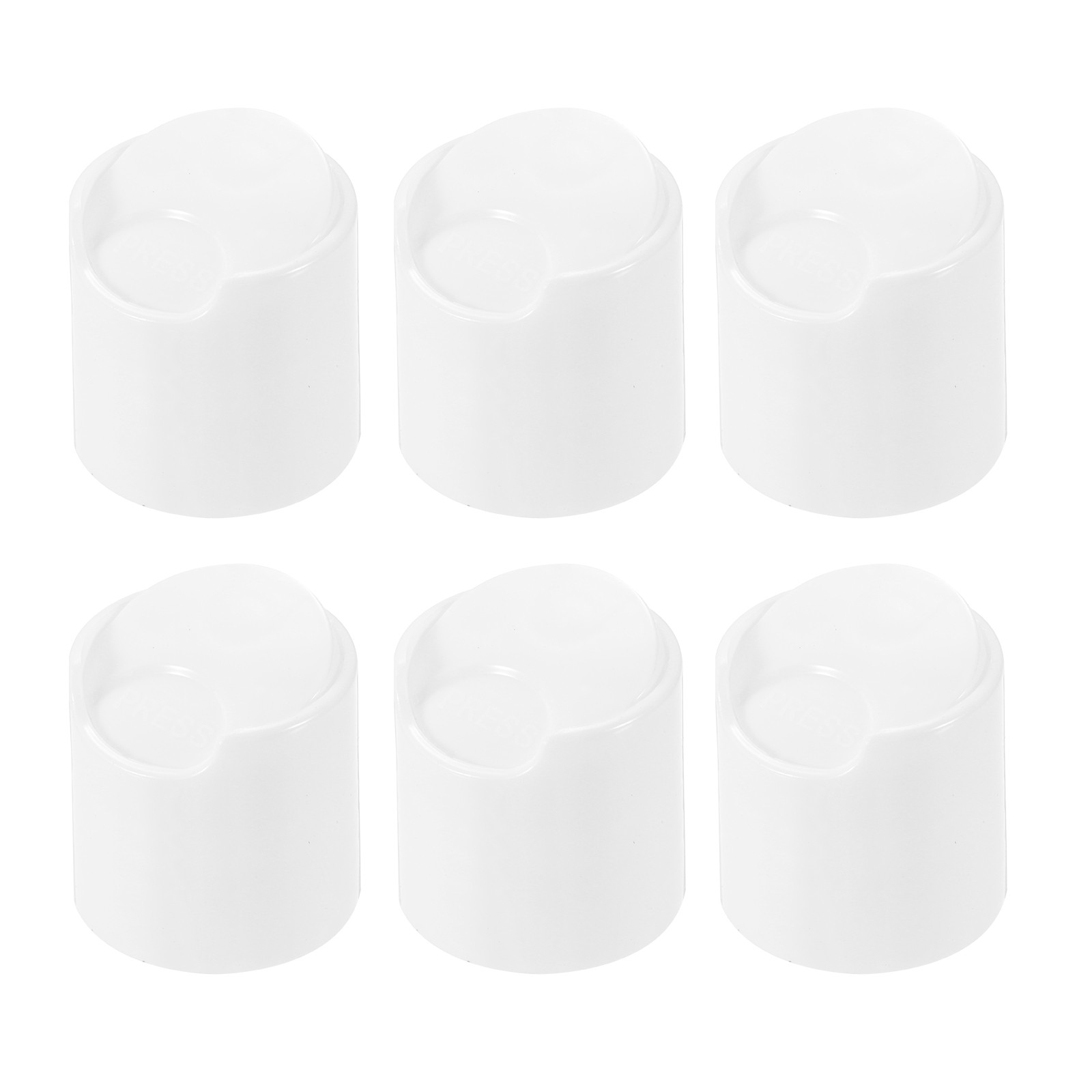 6Pcs White Disc Top Caps Replacement 28/410 Plastic Press 1.3×1.2×1.1 Inch