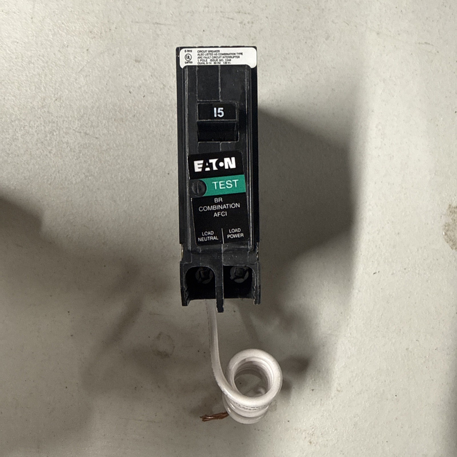 Eaton BRN115AF 15A 1P 120/240V 10 kAIC Combination AFCI Breaker