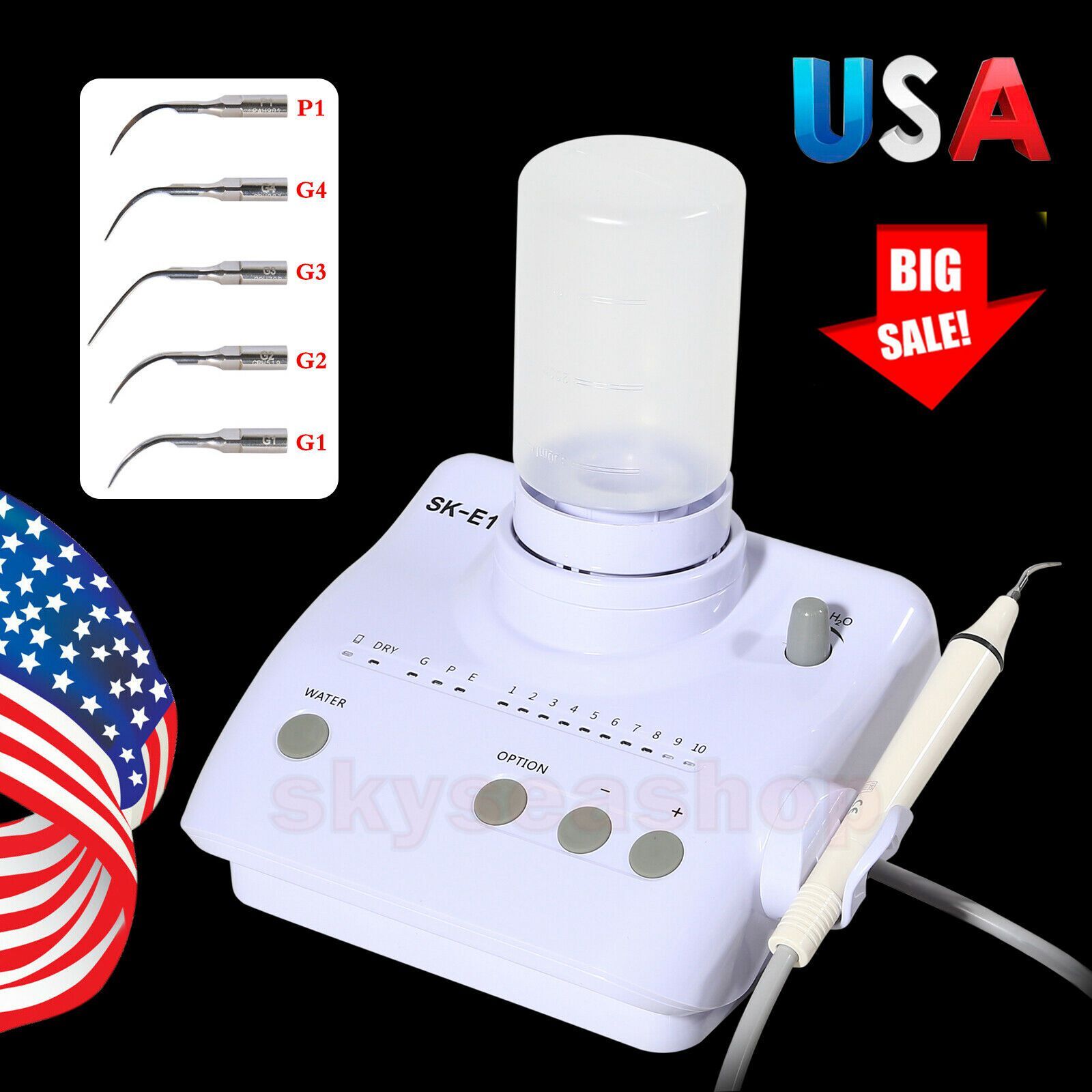 FDA Self-Water Bottle Dental Ultrasonic Piezo Scaler fit Cavitron SKYSEA EMS