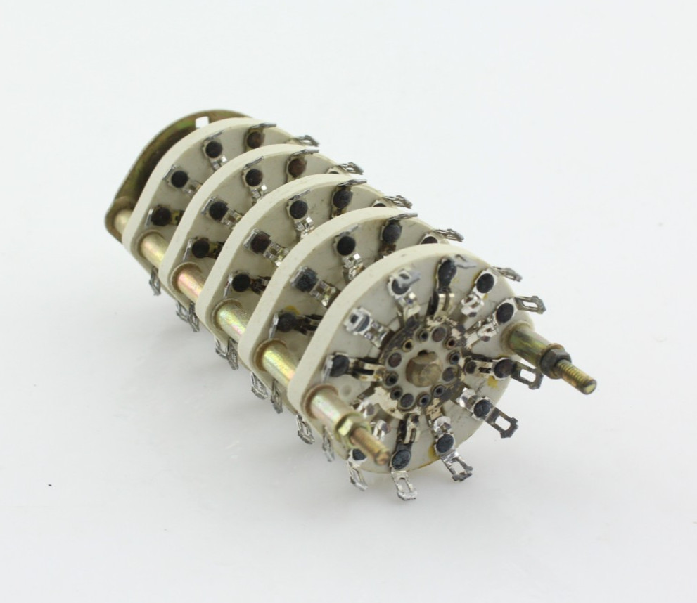 NOS OAK 5 Deck 2 Position Rotary Switch Non-Shorting MIL NSN 101171-H5C