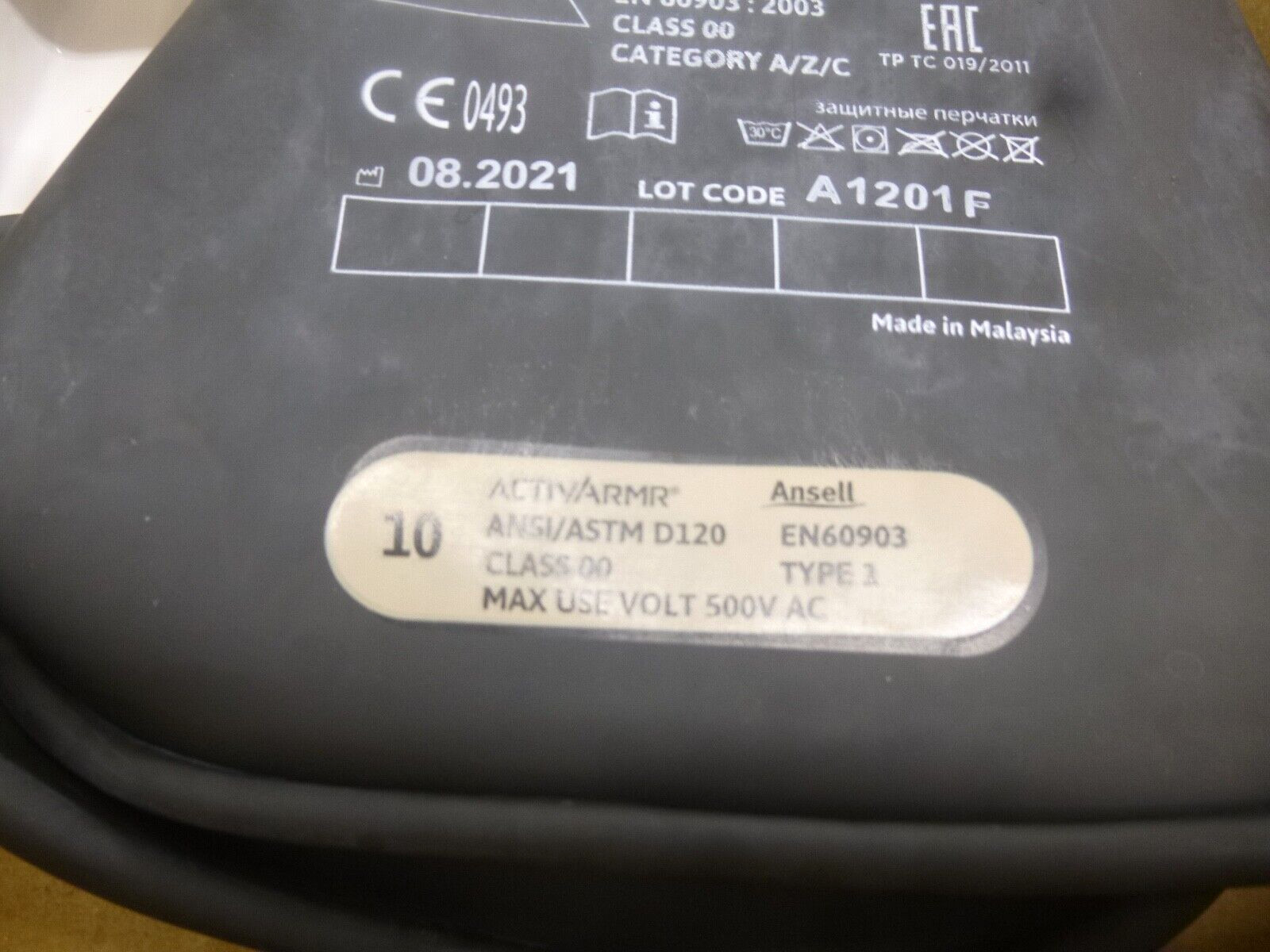 NEW!! ANSELL, Black Electrical Gloves, 00 Class, Size 10, CLASS 00 B 14