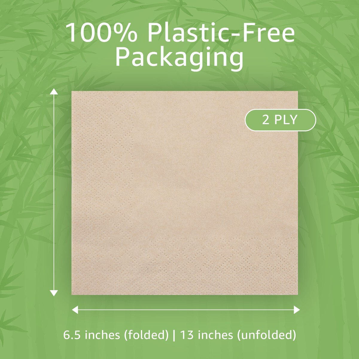 Ibambo Bamboo Everyday Napkins – 1000 Pack, 2-Ply, Compostable Dinner Napkins