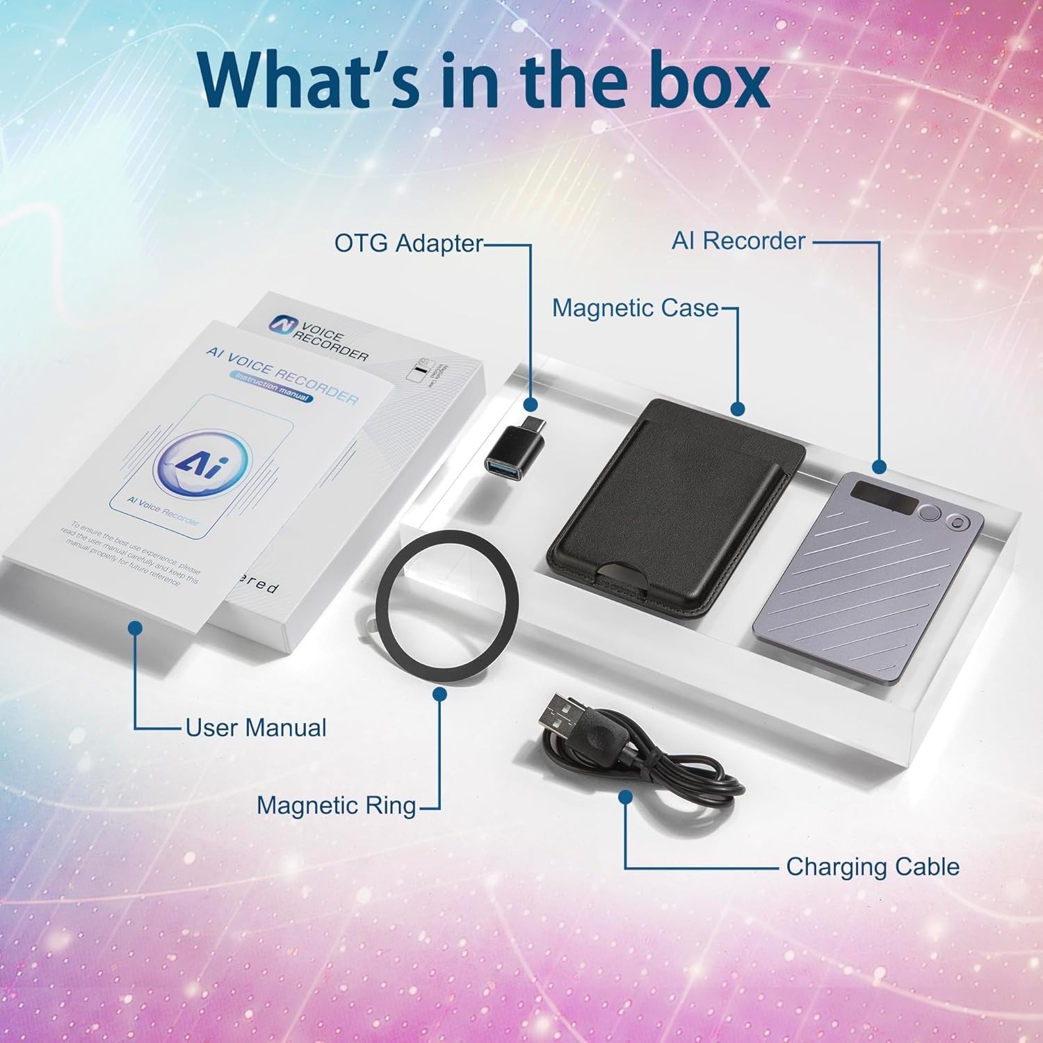 AI Voice Recorder (64GB) –Real-Time Transcription & Summarization | 152 Language