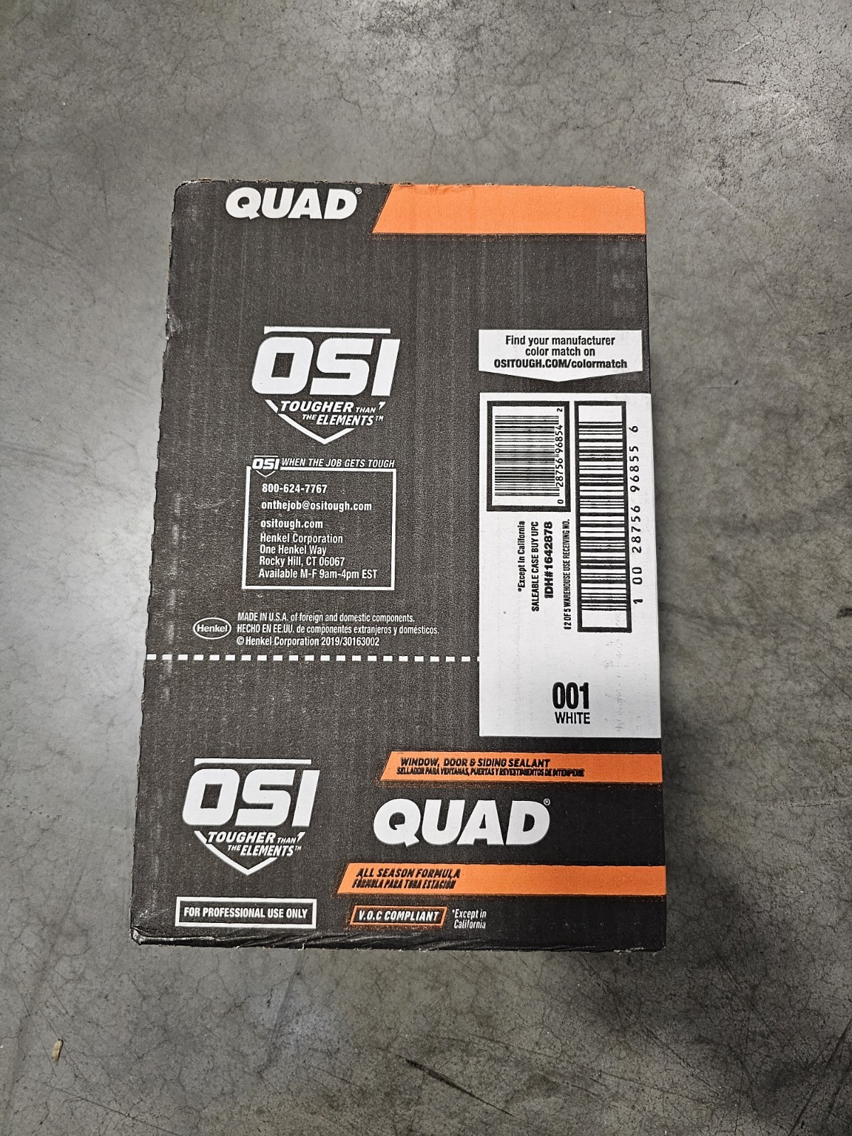 12 Pack OSI QUAD VOC #001 Window, Door & Siding Sealants 1642878 White