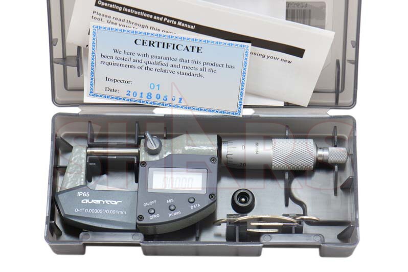 Aventor 6″ DPS IP67 Electronic Digital Caliper + 0-1″ IP65 Outside Micrometer R]