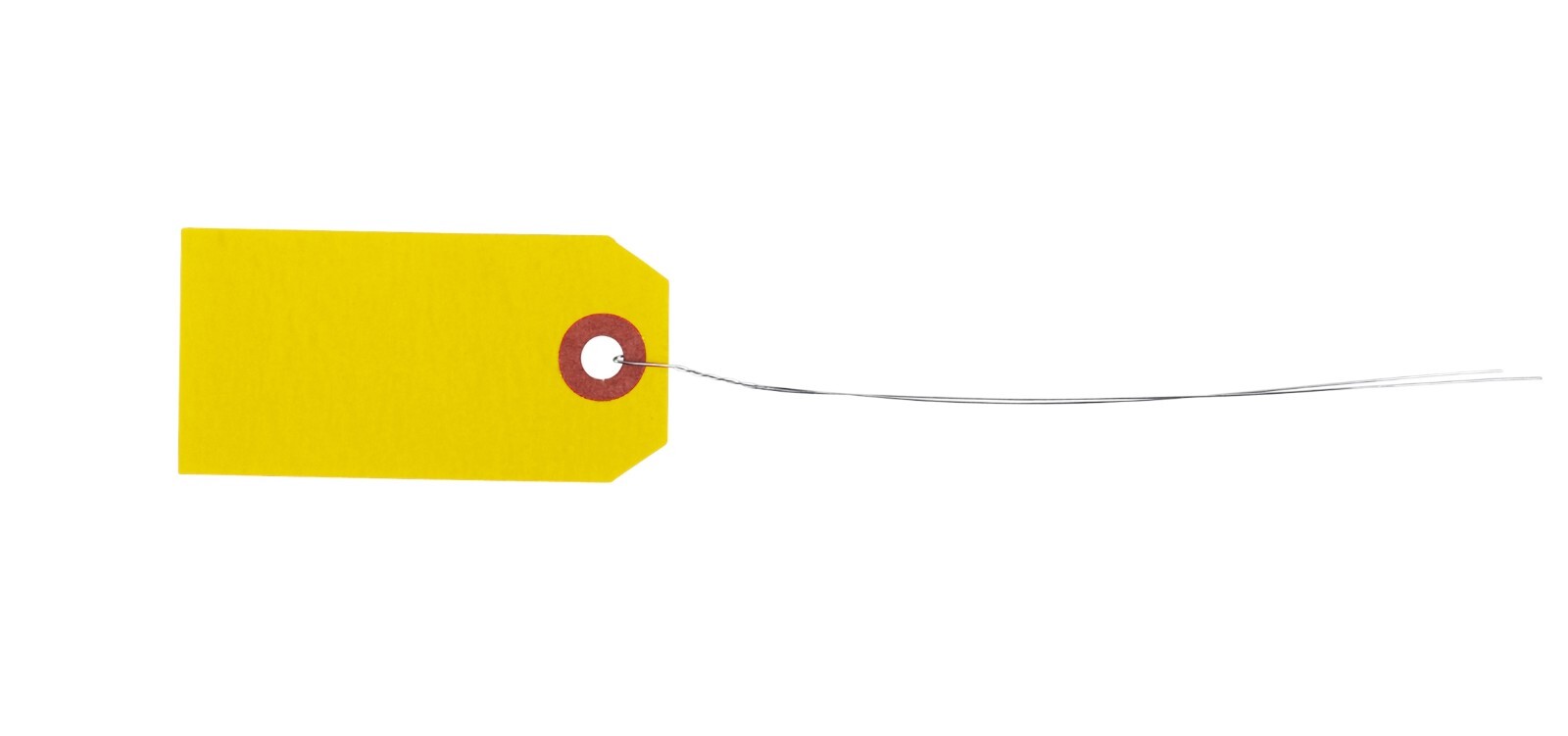 100 Yellow Tags with Wire 3 1/4″ x 1 5/8″ Size 2 Inventory Shipping Hang Tag