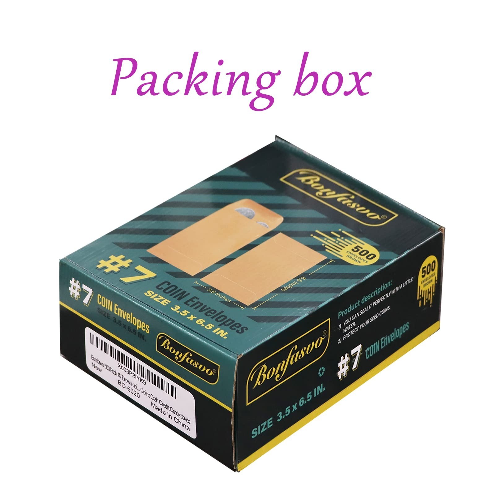 500 Pack Brown Coin Envelopes 3.5×6.5″ Kraft Self-Adhesive for Cash, Cards, Seed