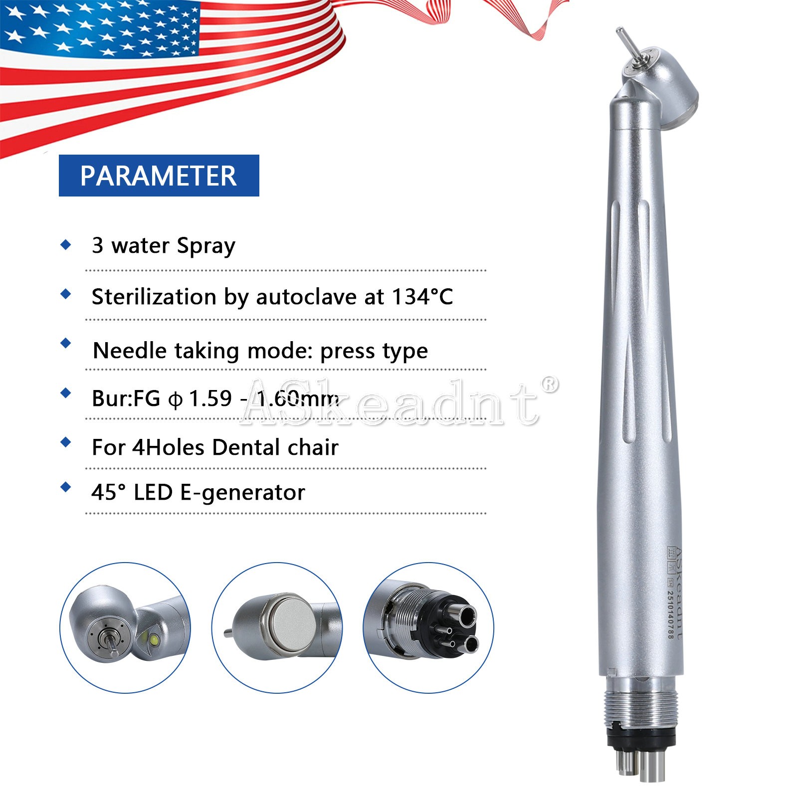 Dental Cordless LED Curing Light 3 Second iLED Cure Lamp Woodpecker DTE Style 3S