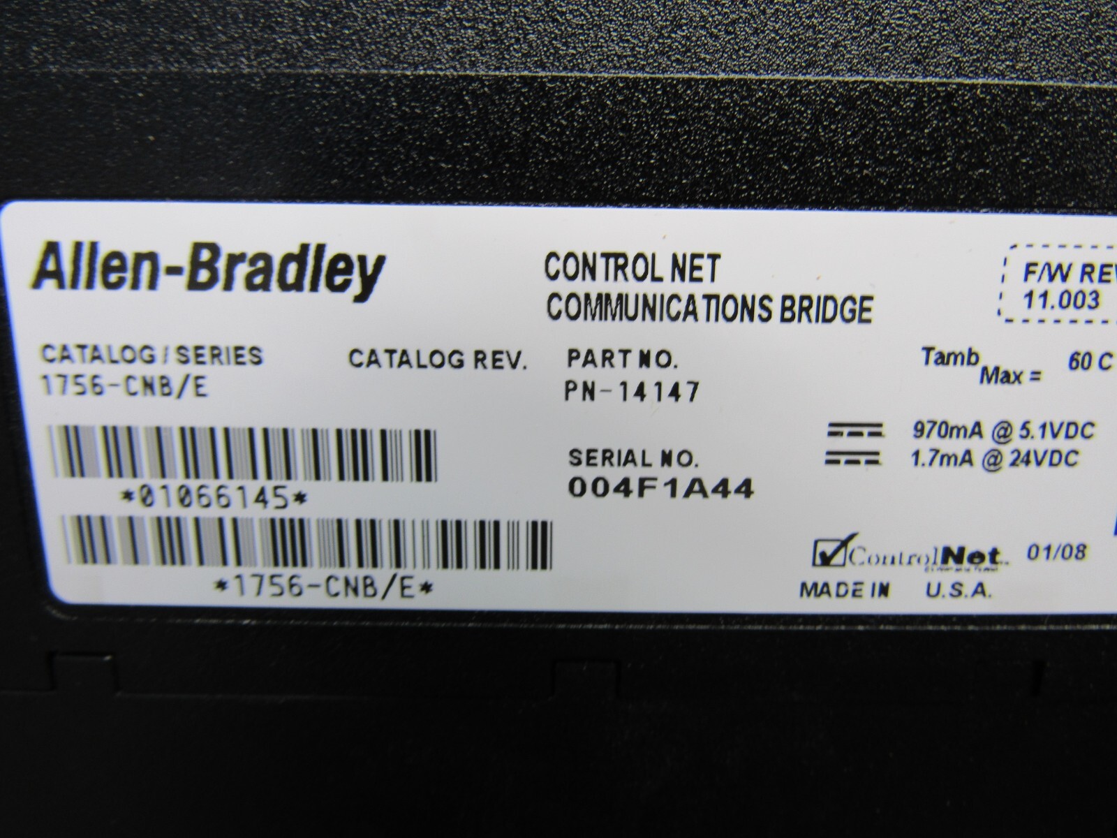 ALLEN BRADLEY CONTROLLOGIX SYS. w/PARALLEL UNIT 1756-L61 w/30QTY I/O MODULES XLN
