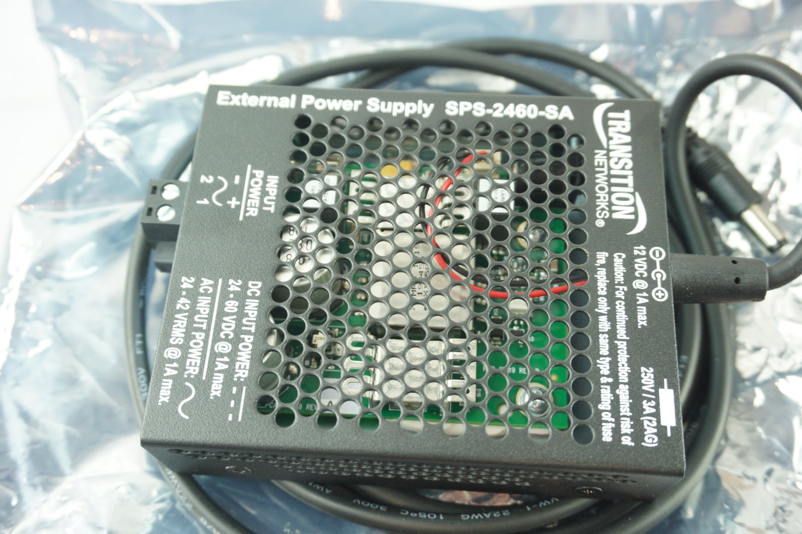 NEW Transition Networks SPS-2460-SA Stand Alone External Power Supply 12.25 VDC