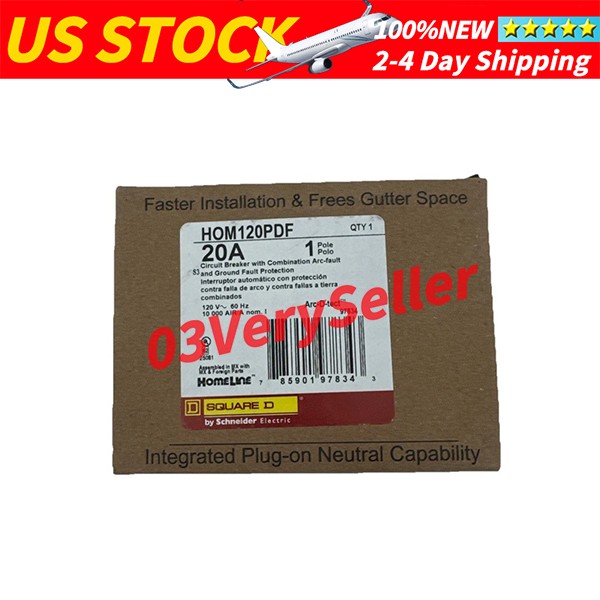 Square D HOM120PDF 120V 20A Single-Pole Circuit Breaker