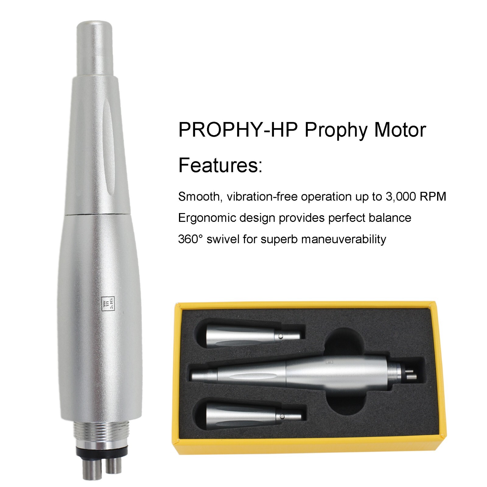 Dental Hygiene Prophy Handpiece Air Motor 4 Hole & 3 Nose Cone Midwest RDH KaVo