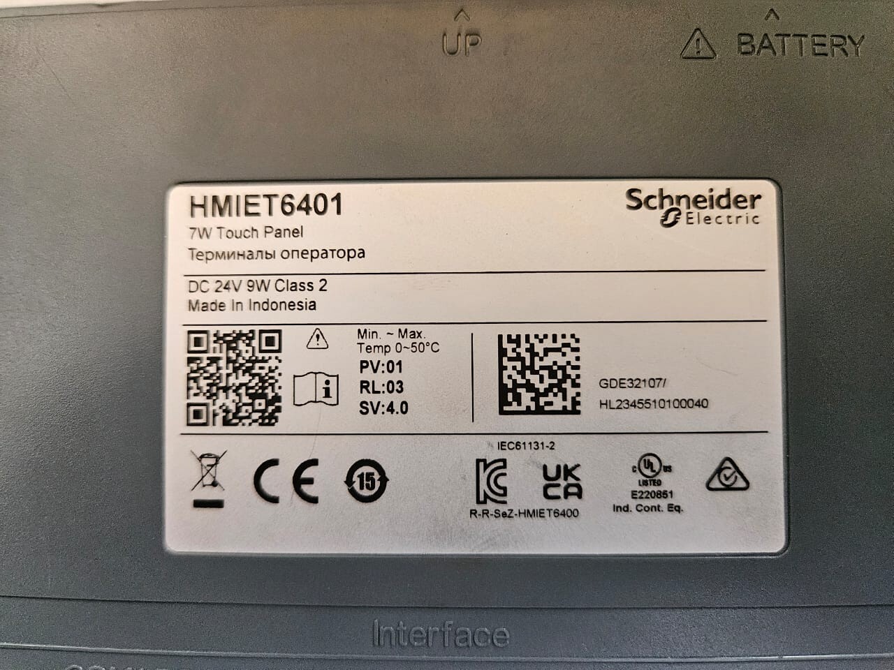 Schneider Electric HMIET6401 7W Touch Panel