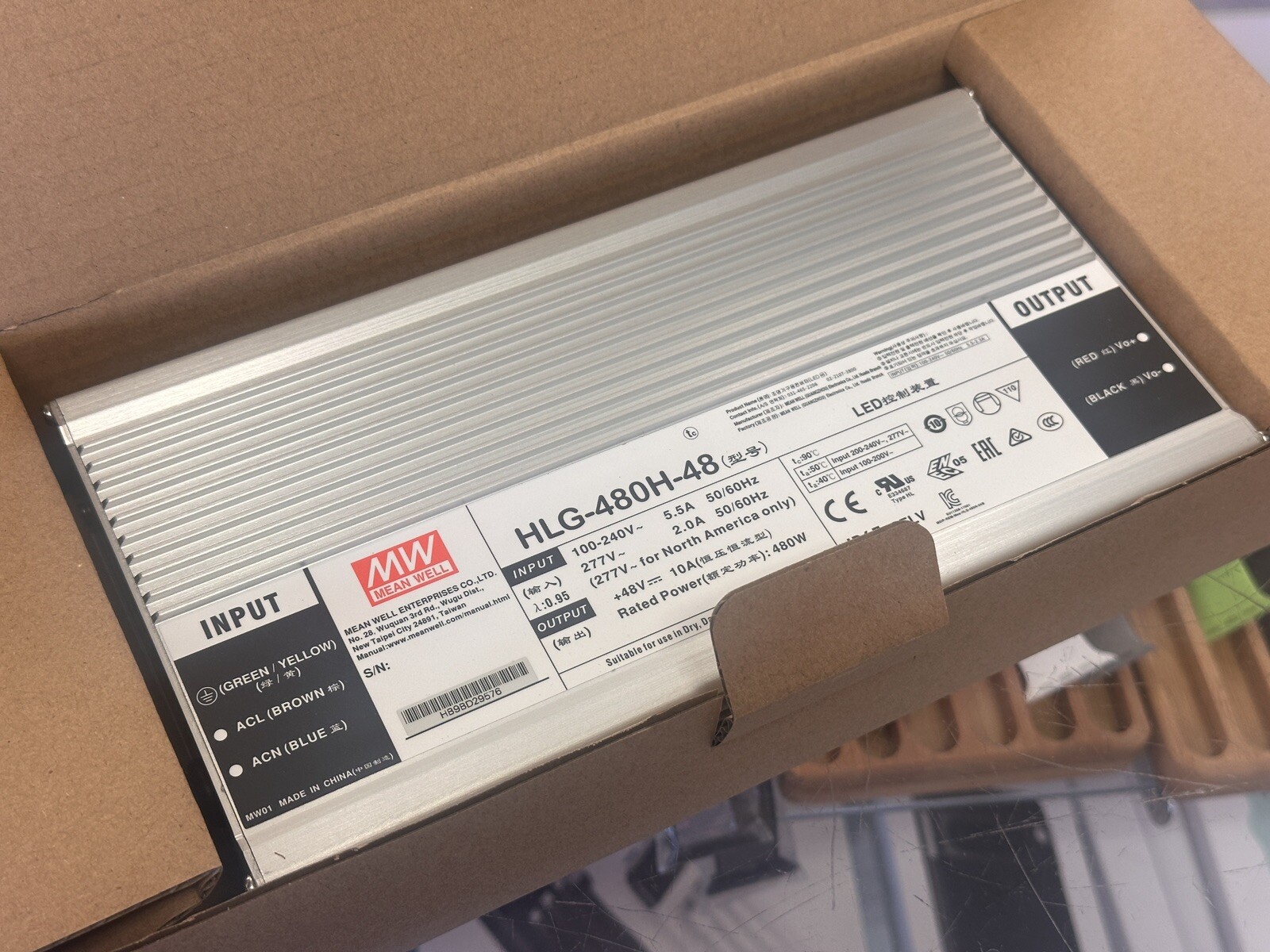 Mean Well HLG-480H-48B Power Supply 480W 48V- Dimmable