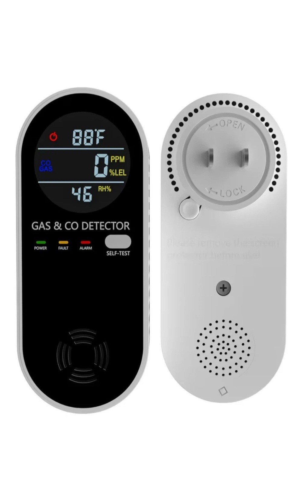 4-in-1 Carbon Monoxide Detector Warning Alarm Sensor LED Digital Gas Detector US