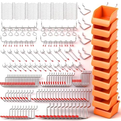 Pegboard Hooks Assortment Kit 238 PCS Heavy Duty Pegboard Accessories