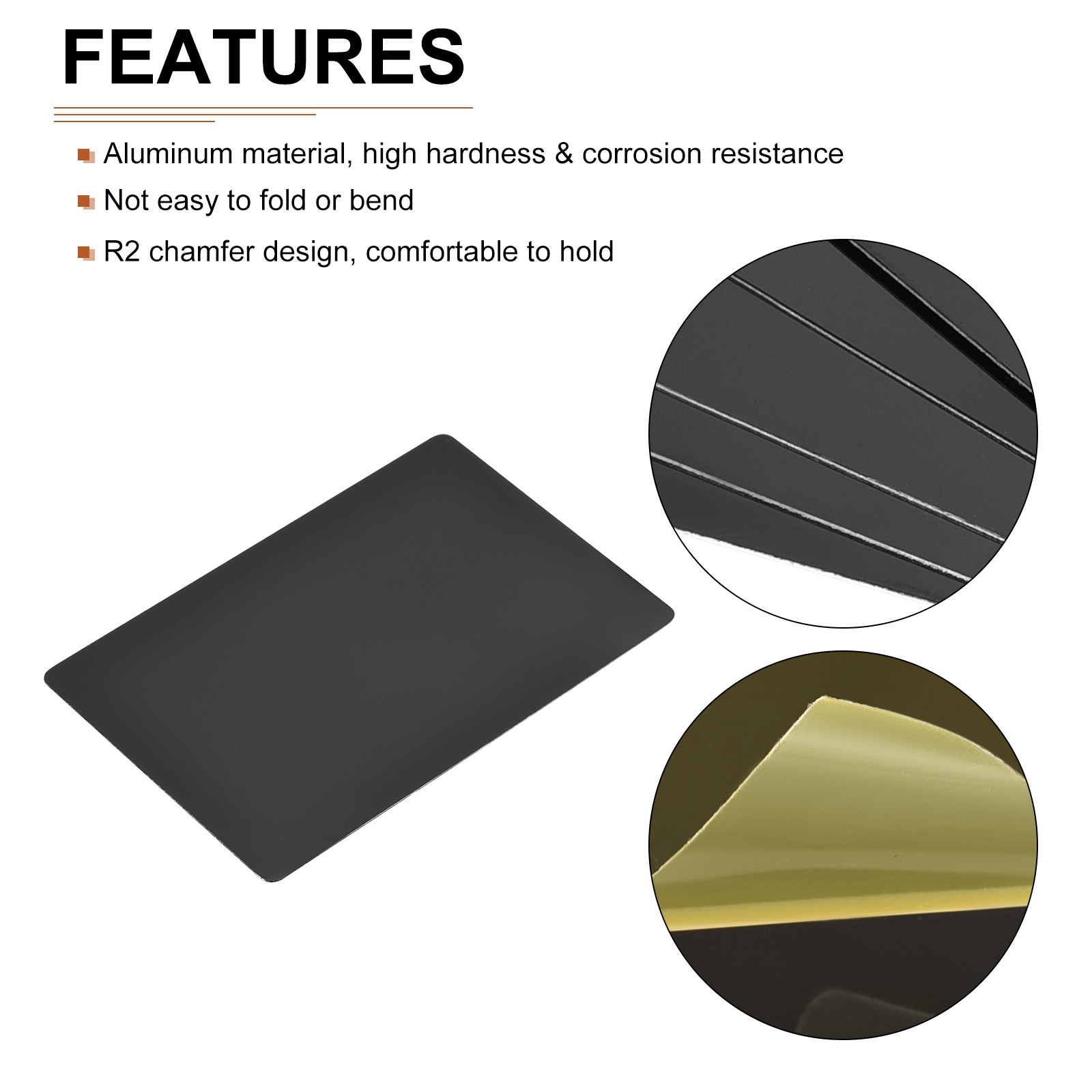 50Pack 88x53x0.3mm Blank Business Cards Aluminum Baking Paint Name Cards Black