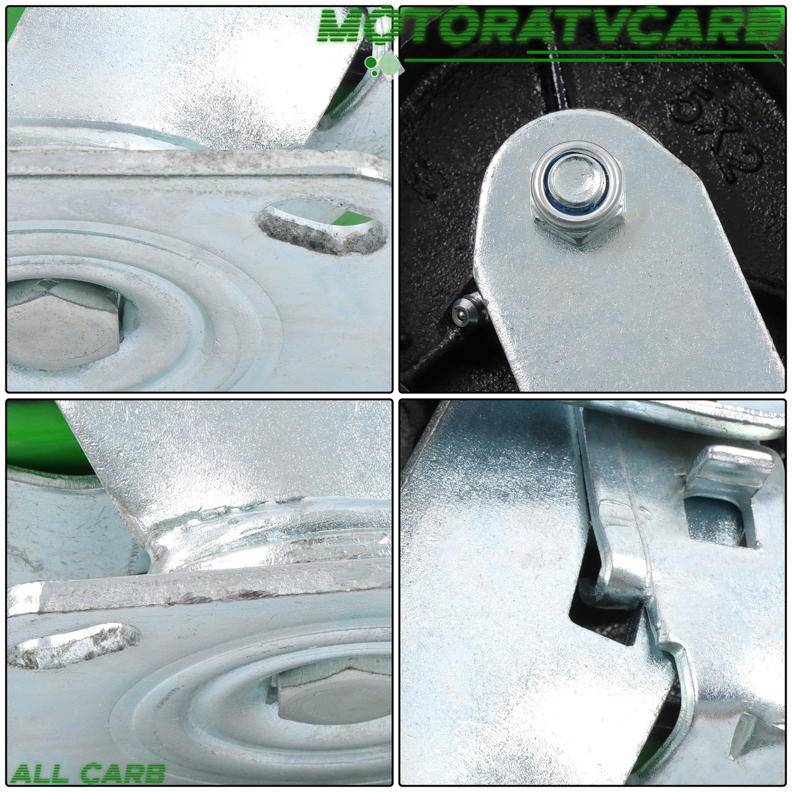 ALL-CARB 5″ Casters Two Straight, Two Side Brakes Heavy Duty Capacity to 4000 lb