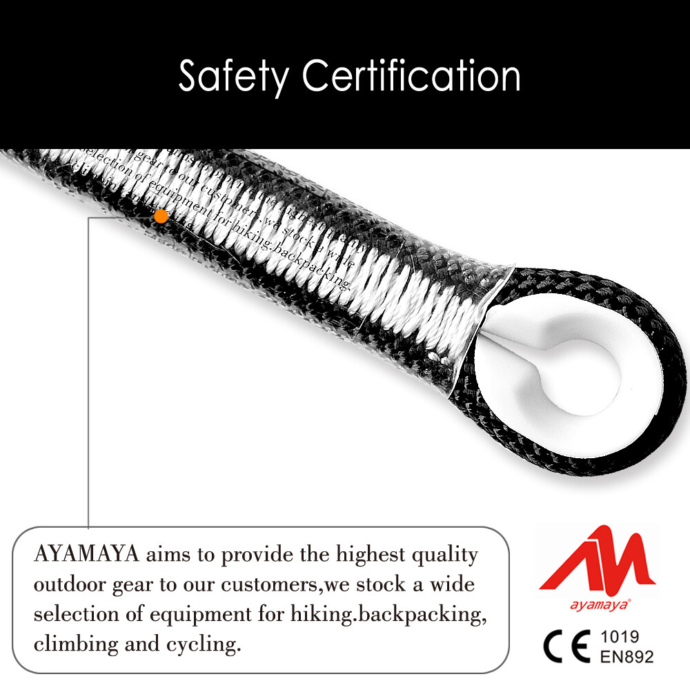Screw Locking Carabiner +10mm Prusik Cord Loop Rock Climbing Rope Tree Arborist