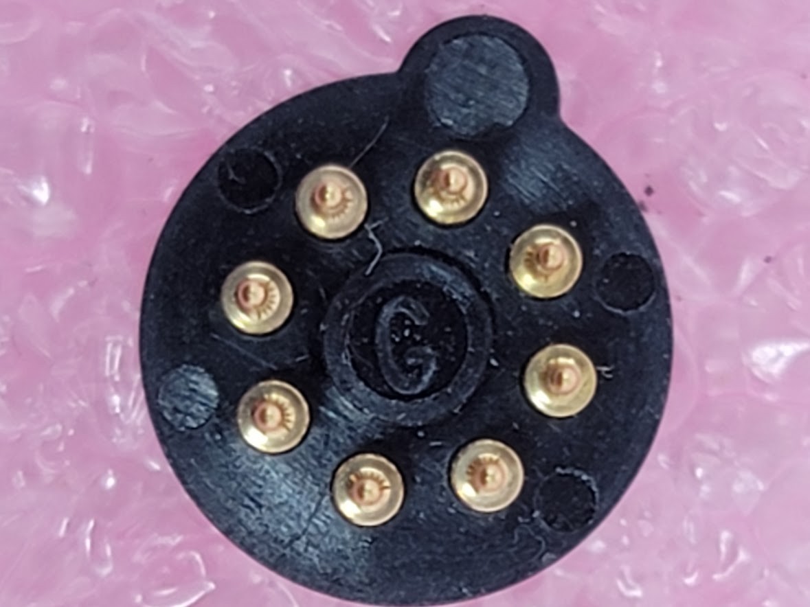 Lot of 4 – E-tec – TOS-508-S118-95 – TO-99 Sockets, 8 Pin, Machined Gold Contact