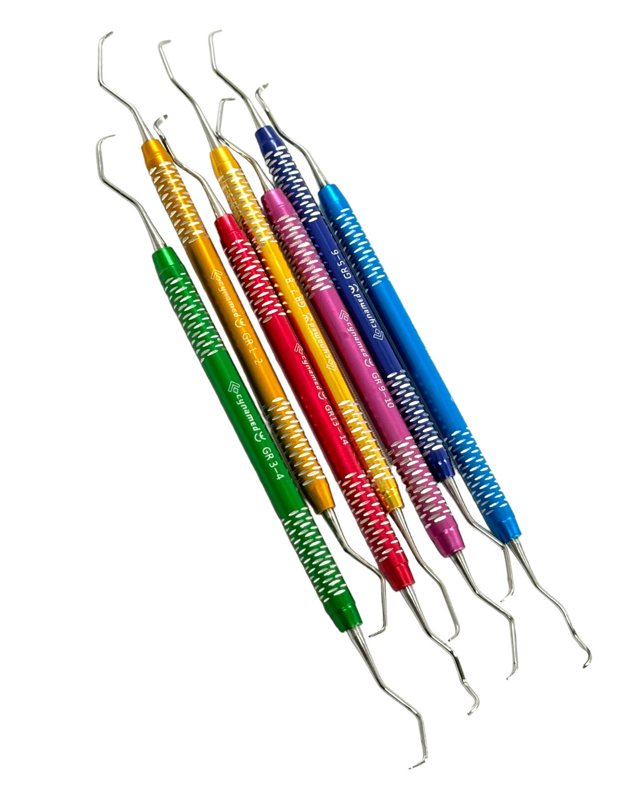 7PC HIGH GRADE GRACEY CURETTE SCALER MULTICOLOR PERIODONTAL DENTAL INSTRUMENTS