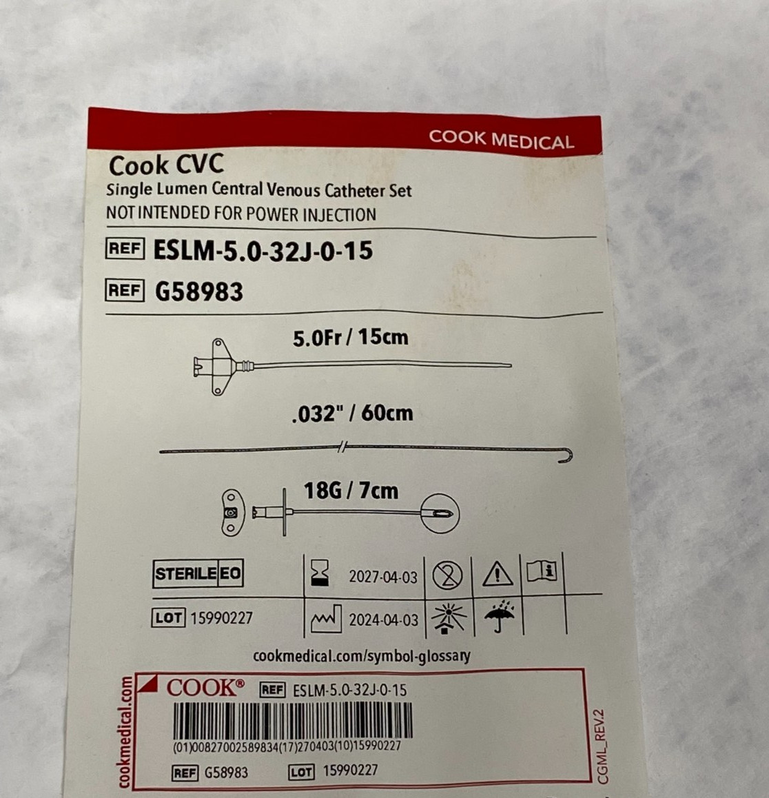 Cook CVC Set G58983 Exp.2027-04 (*CC32*)