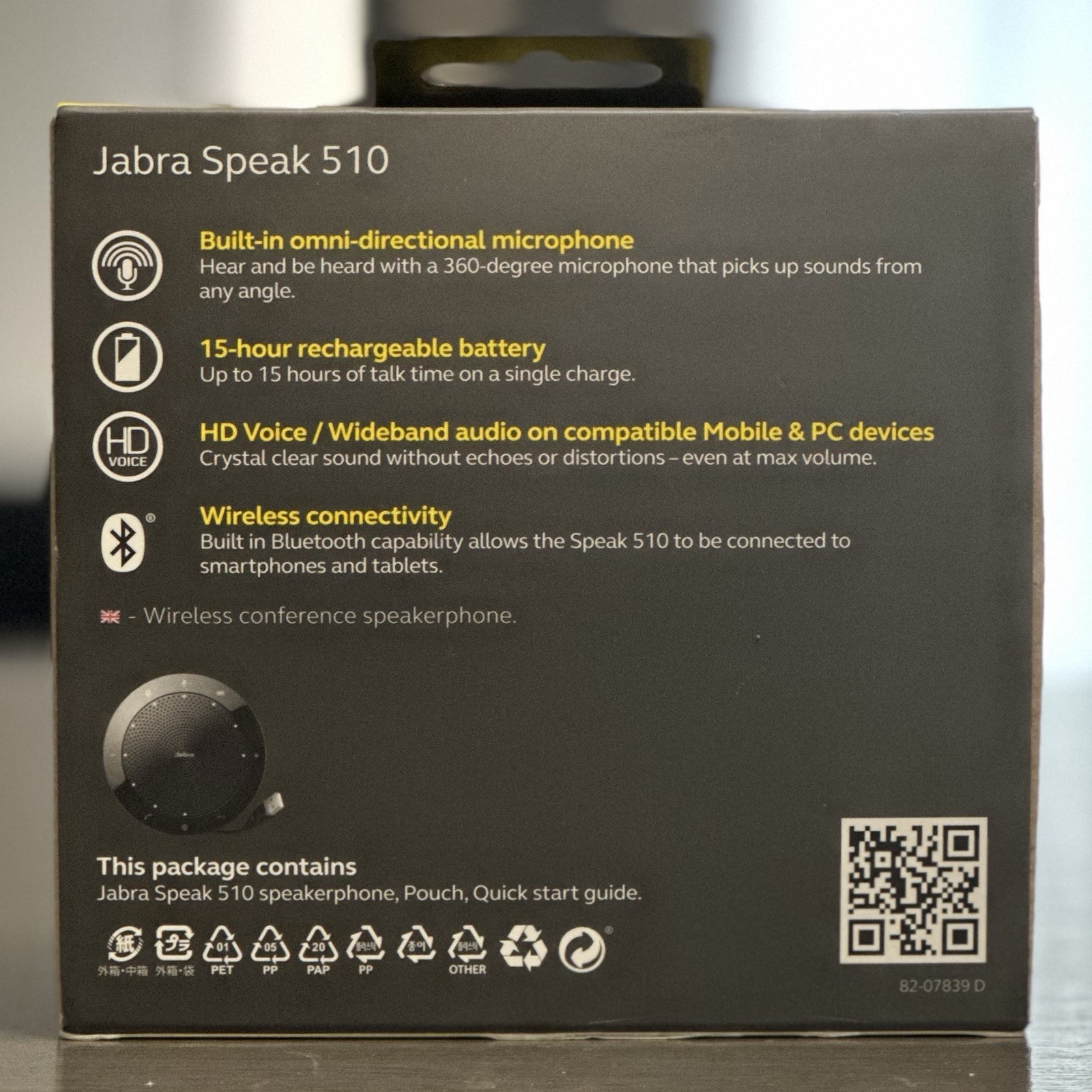 Jabra GN Speak 510 Portable USB Wireless Bluetooth Speaker PHS002W – NEW