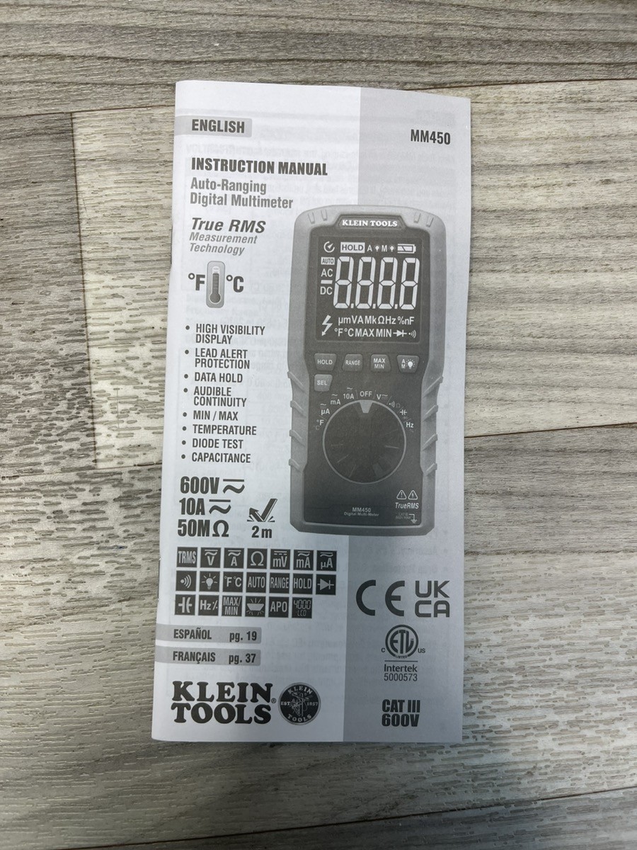 Klein MM450 600v Digital Multi-Meter (A1D017010)