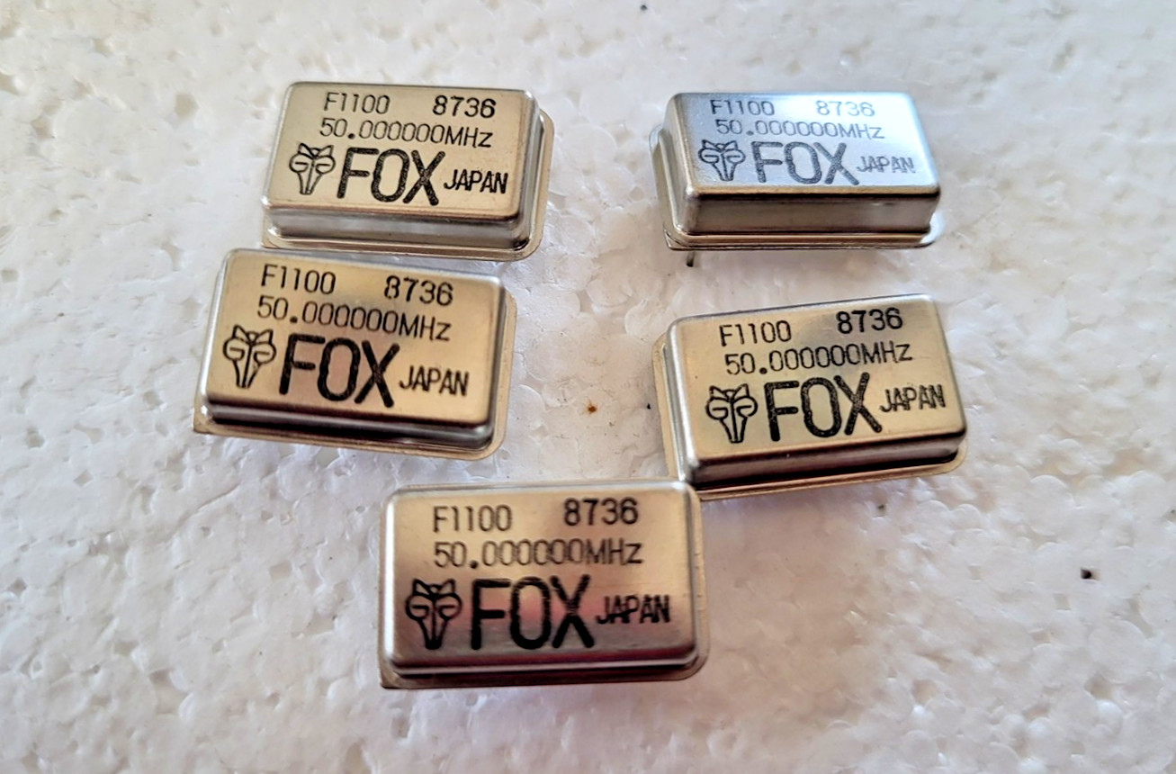 5pc FOX 50.000 MHZ CRYSTAL Oscillator 4 PIN 50 MHZ – JAPAN