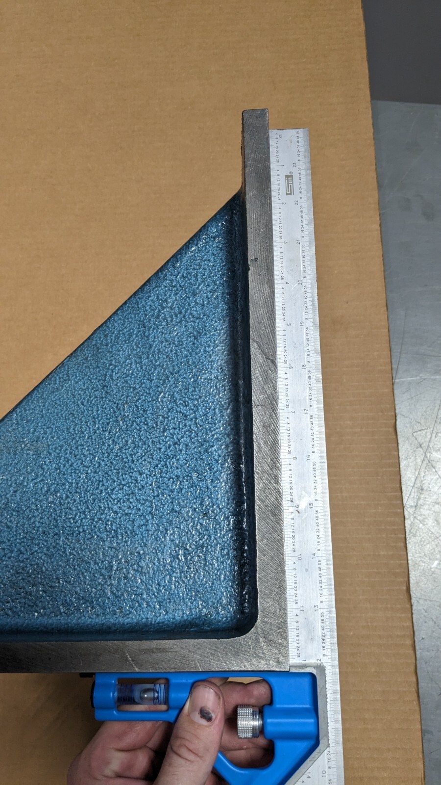 Machined Angle Plate 12″ x 12″ x 12″ Cast Iron Flat Surface Double Web Damaged