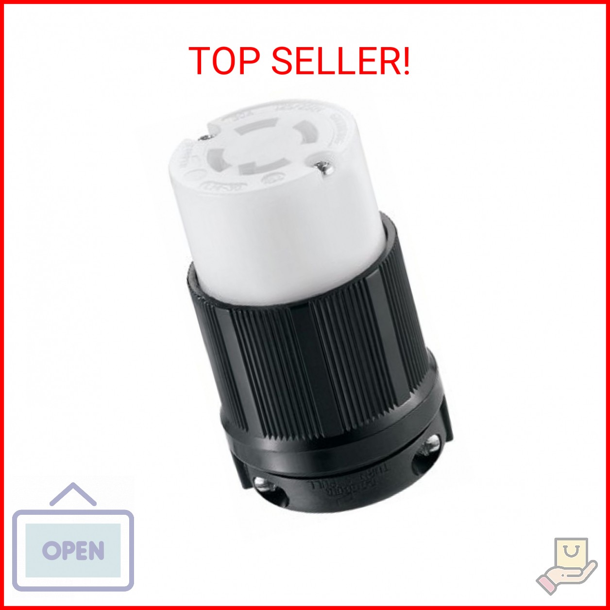 Eaton L1430C 30-Amp 125/250-Volt Hart-Lock Industrial Grade Connector with Safet