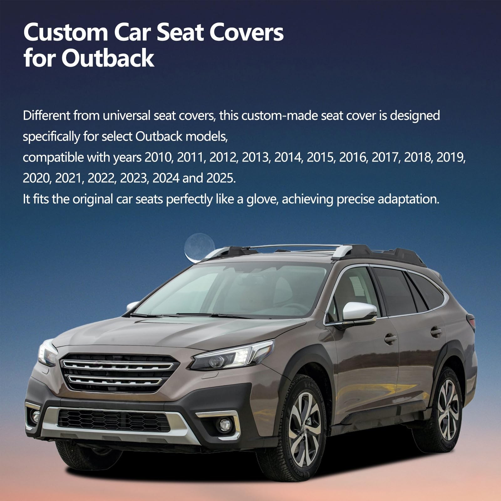 Subaru Outback 10-26 Seat Covers Waterproof Leather Airbag Compatible Black+Red