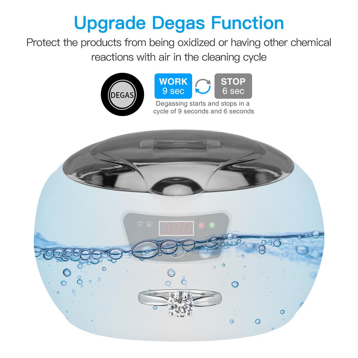600ML Ultrasonic Cleaner Wave Cleaning Jewellery Polishing Machine Tank Timer US