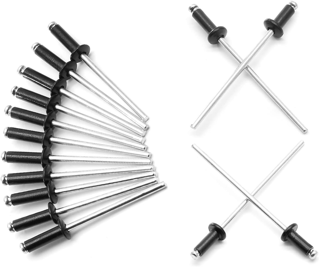 1/8″ x 1/2″ Black Pop Rivets Assortment – 100 Durable Aluminum Fasteners