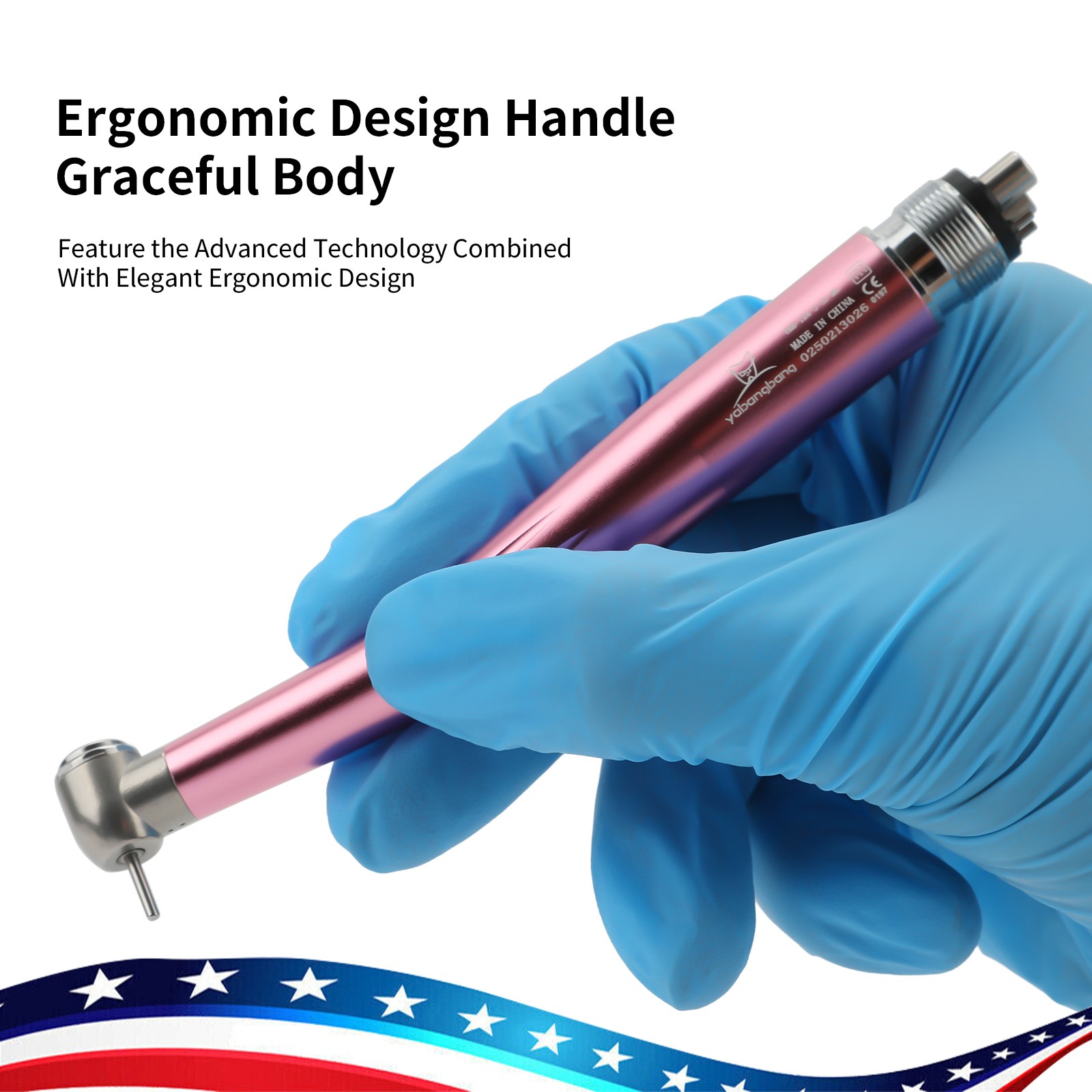 Dental Fast High Speed Handpiece Air Turbine Push Button 4Hole NSK Style Color