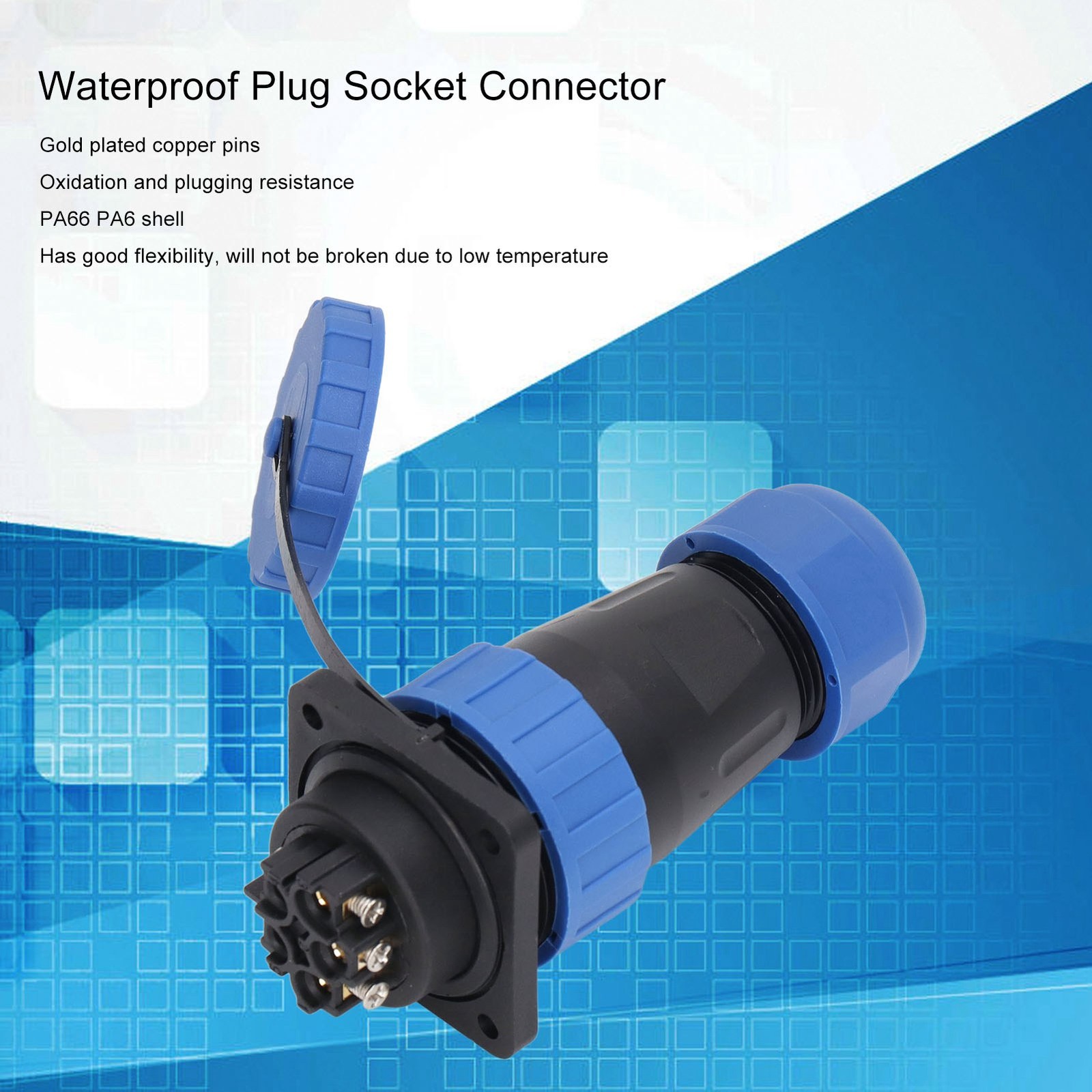 Waterproof Plug Socket Connector 380V 45A IP68 Waterproof Weld Free Aviation