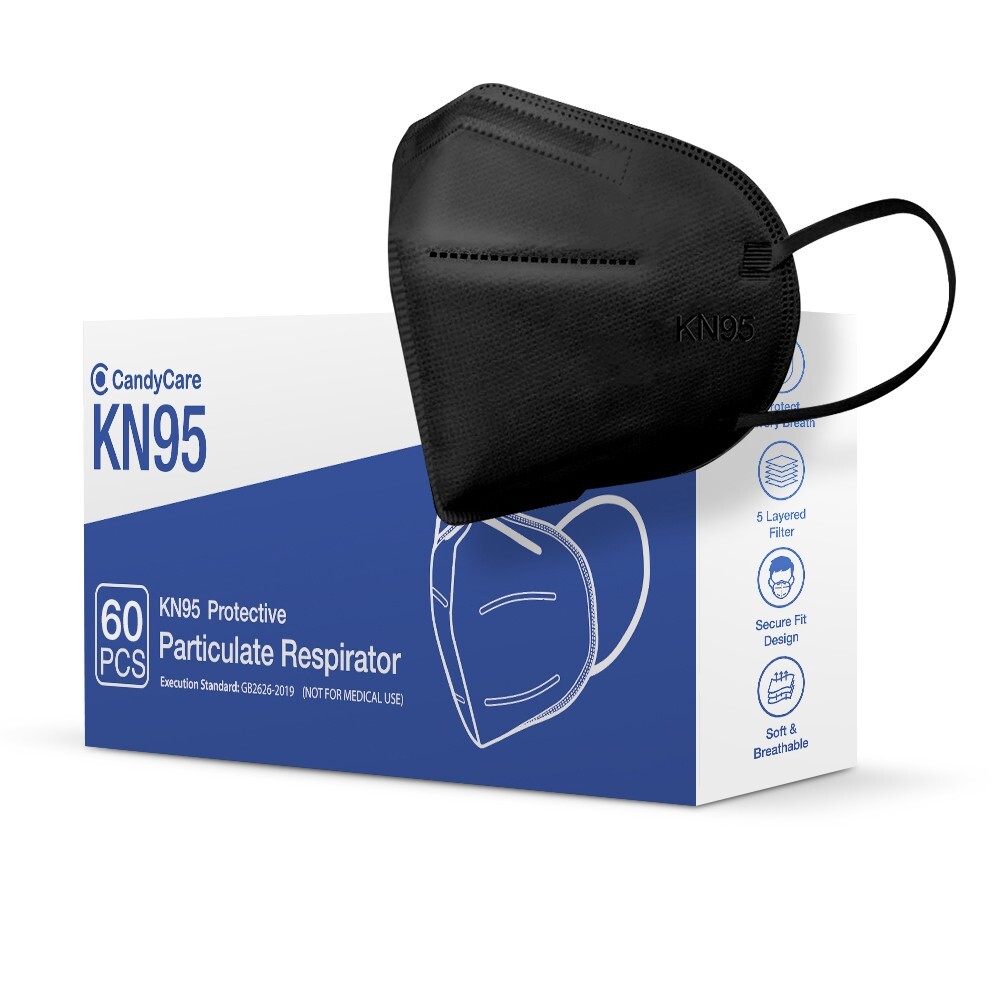CandyCare KN95 Particulate Respirator – 60 Pack Face Mask
