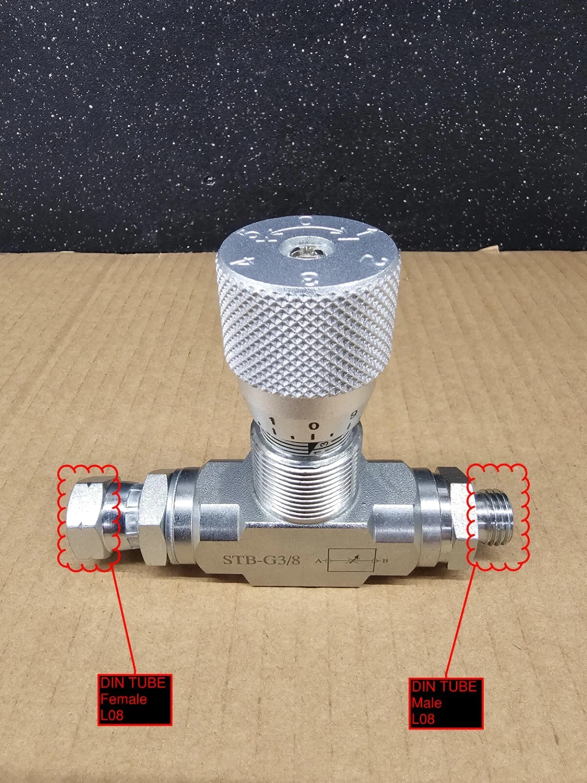Hydraulic Flow Control Valve – STB-G3/8 – Mini Excavator – AGT – USA-3/8″ L08