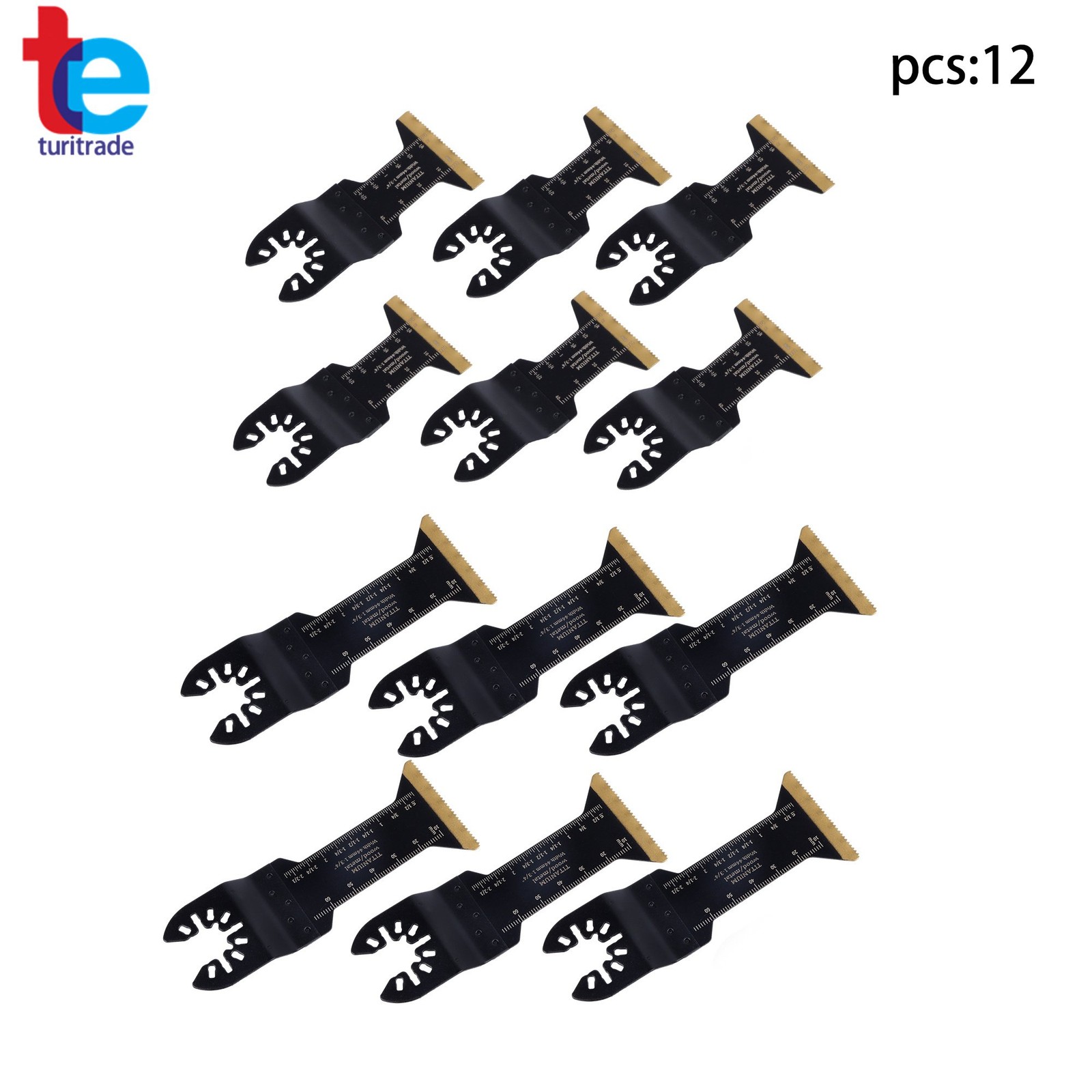 12 PIECES TITANIUM OSCILLATING SAW BLADES EXTENDED METAL CUTTING BLADES