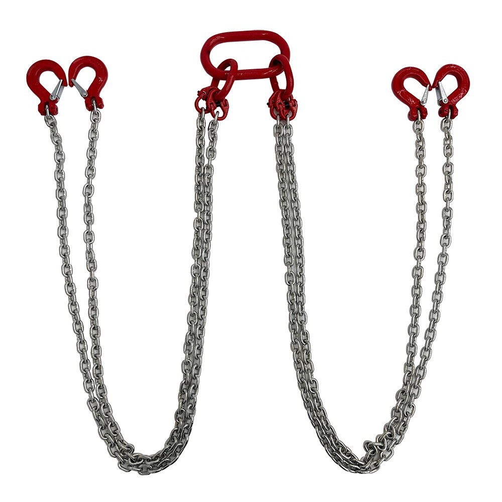 4.9FT Chain Sling 4Legs with Sling Hooks Grade Chain Hoist Lifts G80 1.5m 8800lb