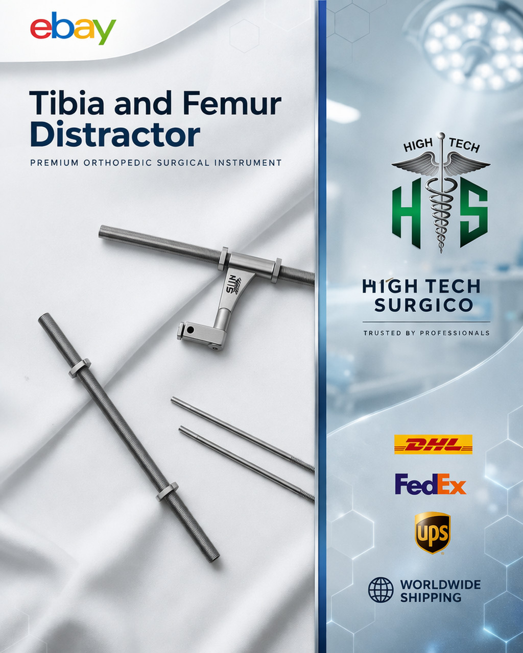 Distractor For Femur and Tibia Large With Rods Full Set orthopedic Instrument