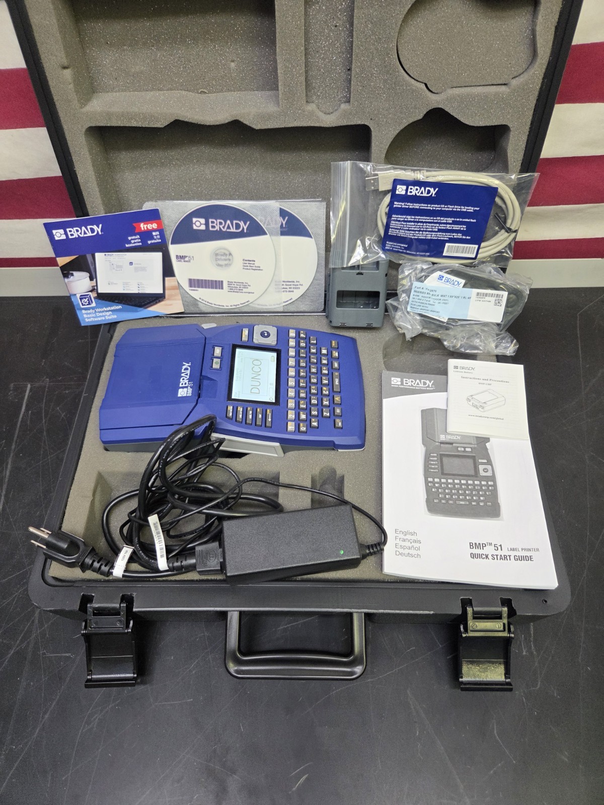 Brady BMP51 Portable Printer In OEM Case, Charger, Manual, Works Great! Used