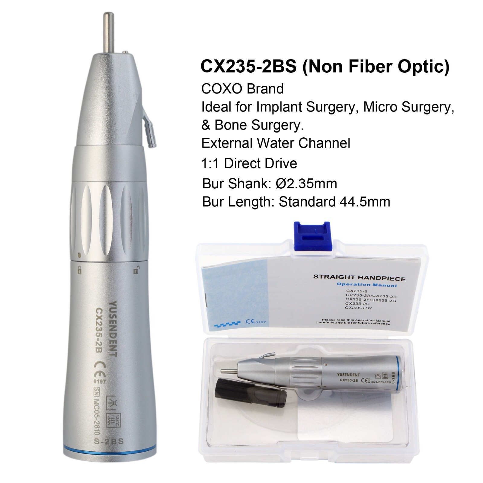 COXO Dental Surgical Handpiece 20:1 Implant Contra Angle LED 1:1 Straight Nose