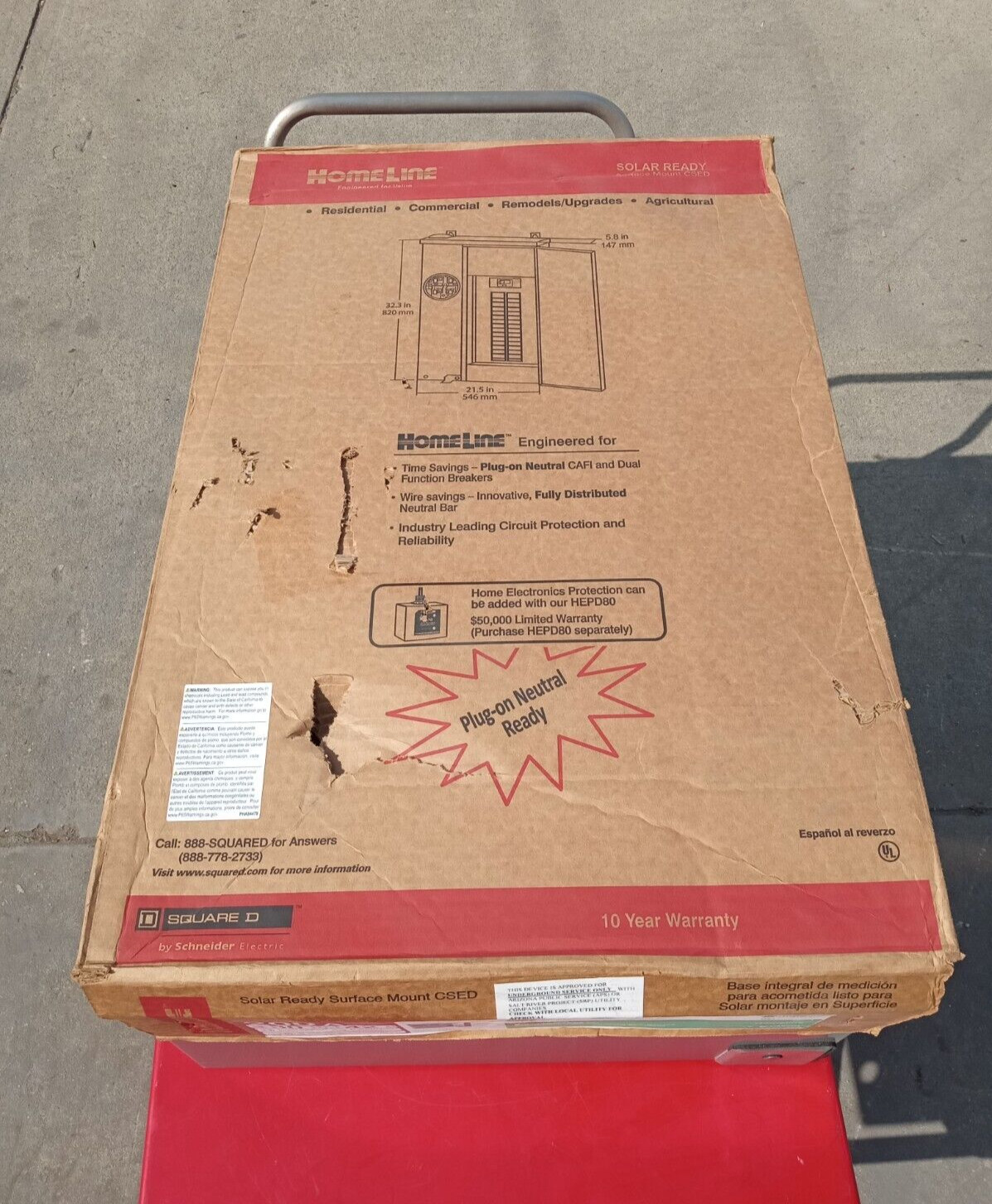 Square D SC3042M200PS N3R Combo Service Entrance, 225A, 120/240V 1Ph 3W